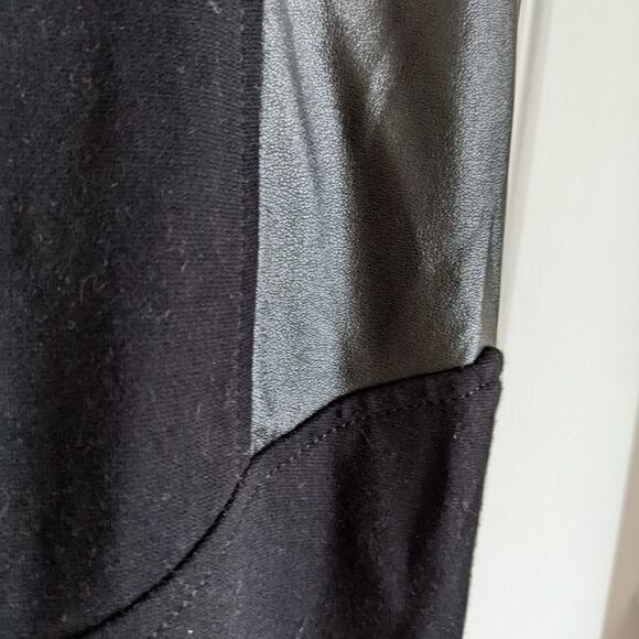 Bcbgmaxazria mari faux leather panel black leggings size small @W - Picture 10 of 13